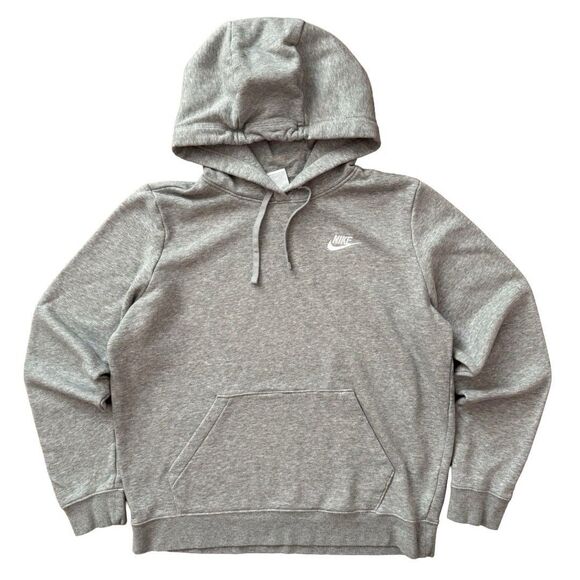 Nike Spell Out Swoosh Logo Gray Women's Hoodie Size M Sweatshirt - Picture 1 of 7